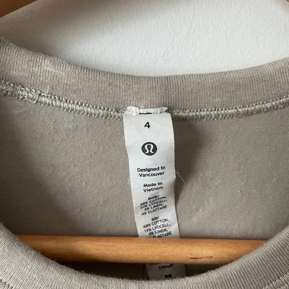 Lululemon Classic Fit Cotton Blend Sleeveless Dress Beige Raw Linen Size 4 - Picture 8 of 8